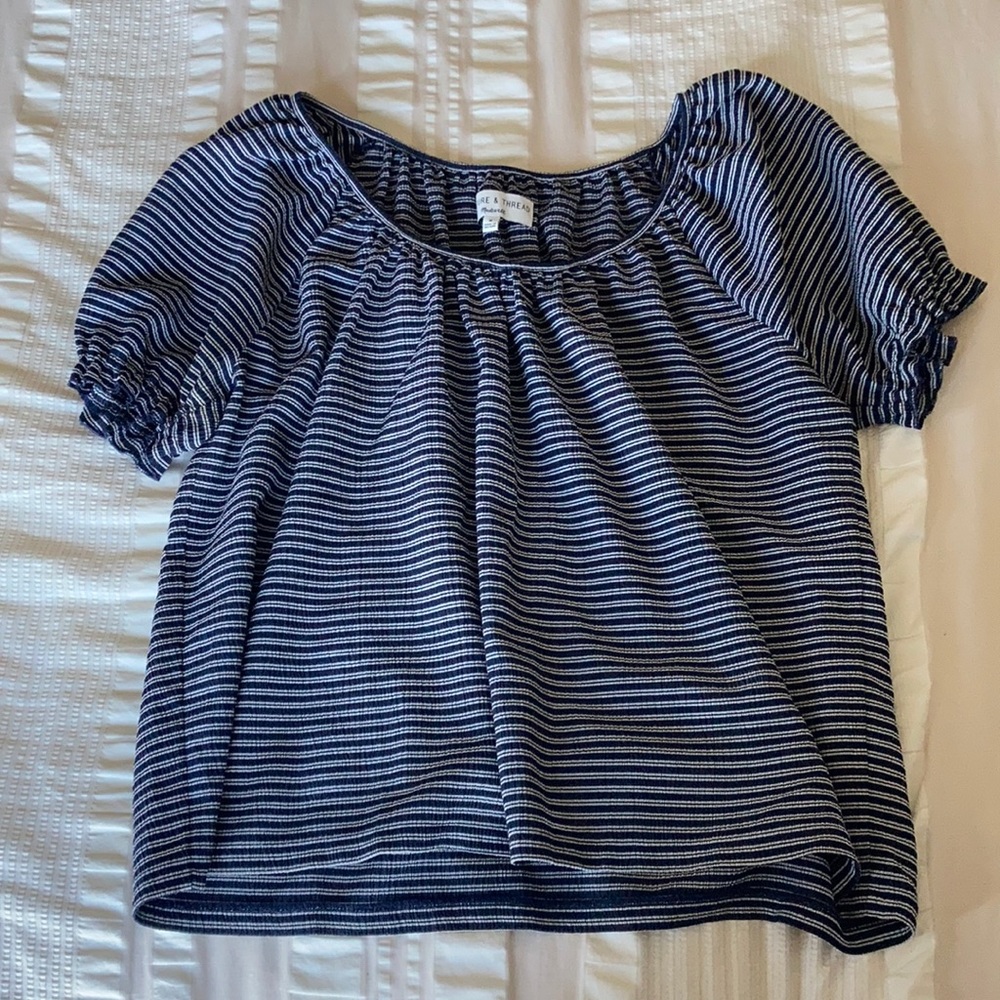 Madewell Texture and Thread babydoll shirt- size M